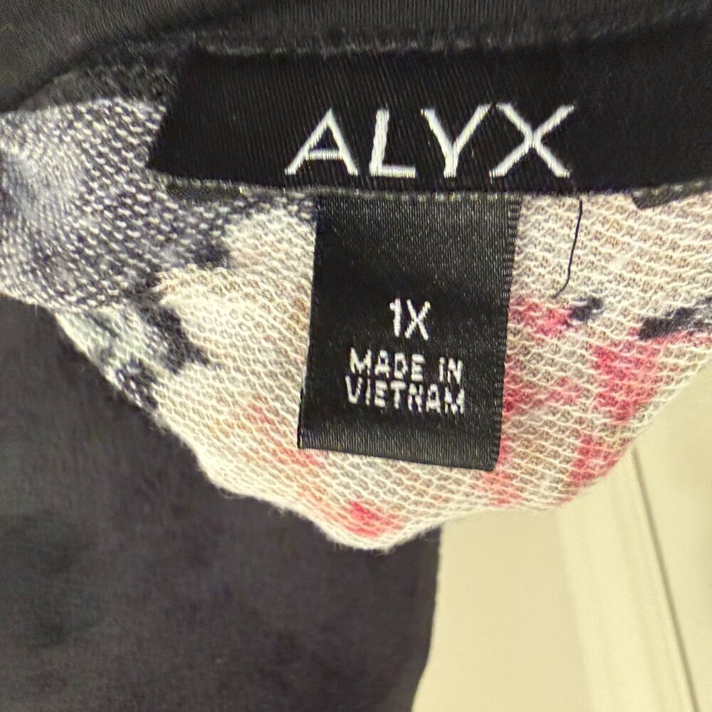 ALYX Black Floral Print Long Sleeve boho top - Picture 5 of 6